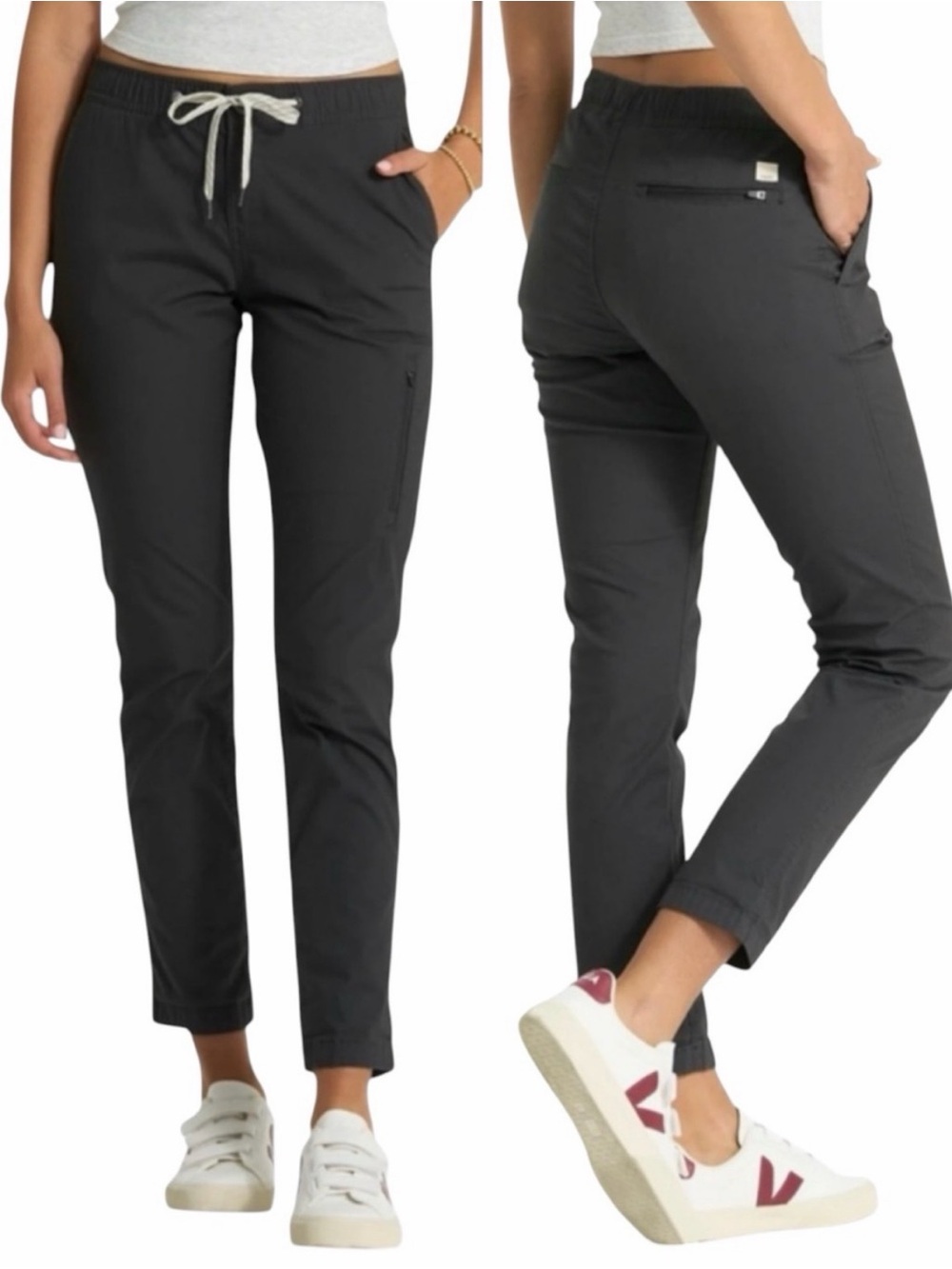 VUORI Womens Ripstop Pant Charcoal Gray Drawstring Gorpcore Outdoor Hiking Sz M